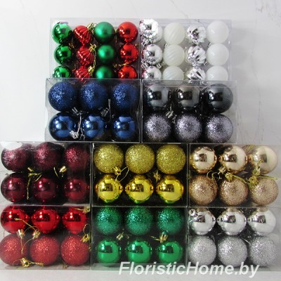 ДЕКОР Набор ёлочных шаров, 12 шт., d 5 см, 0 - в ассортименте