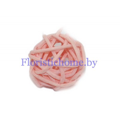Ротанговый шар, d 3 см, светло-розовый