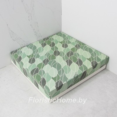 КОРОБКА   31 см х 31 см х 5 см, "Листики" c белым дном