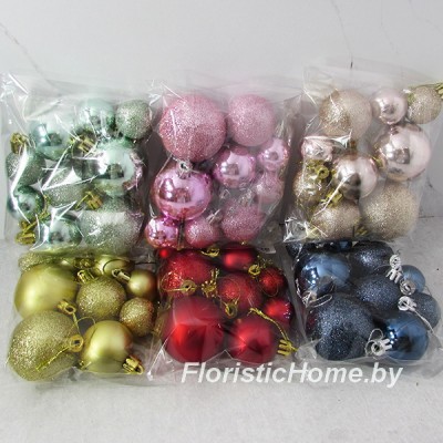ДЕКОР Набор ёлочных шаров, 9 шт., d (4+3+5) см, 0 - в ассортименте