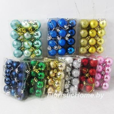 ДЕКОР Набор ёлочных шаров, 12 шт., d 3 см, 0 - в ассортименте