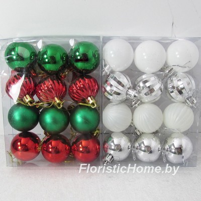 ДЕКОР Набор ёлочных шаров, 12 шт., d 4 см, 0 - в ассортименте