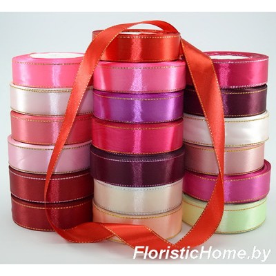 ЛЕНТА атласная, с люрексом, h 3,8 см  х 1 м, 0 - в ассортименте