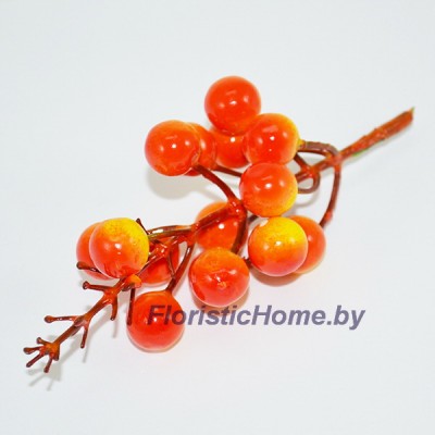 Ветка с ягодами, L 12 см, оранжево-желтый