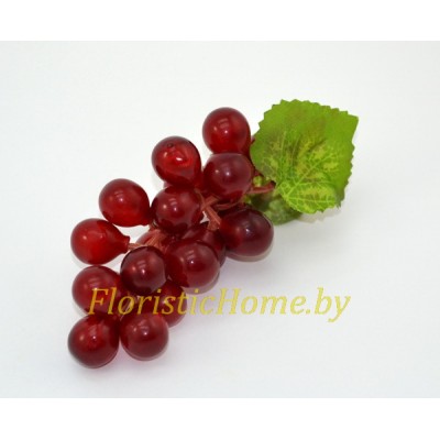 Виноград гроздь 20 ягод, L 10 см, бордовый