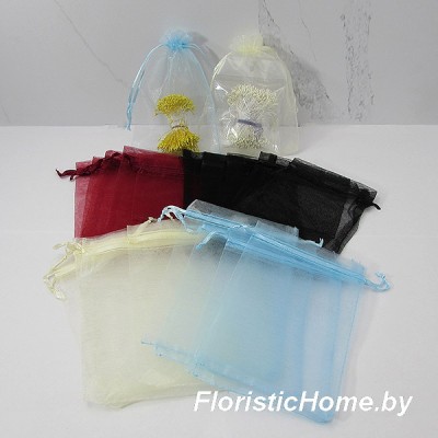 ПАКЕТ Мешочек, Органза, 5 шт. в уп., 14 см х 20 см, 0 - в ассортименте