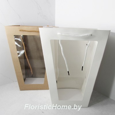 ПАКЕТ Подарочный (с окном), с ручками, ( 7,5 ), 0 - в ассортименте