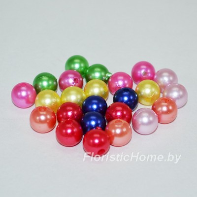 БУСИНА "круглая" без отверстия, d 0,8 см, 20 гр., 0 - в ассортименте