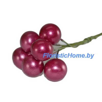 Тычинки 6 шт. перламутровые, d 1,2 см, бордово-вишневый