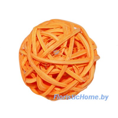 Ротанговый шар, d 4 см, оранжевый
